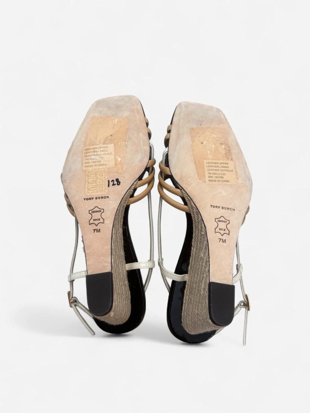 [New] Tory Burch multi strap 75mm wedge sandals US 7